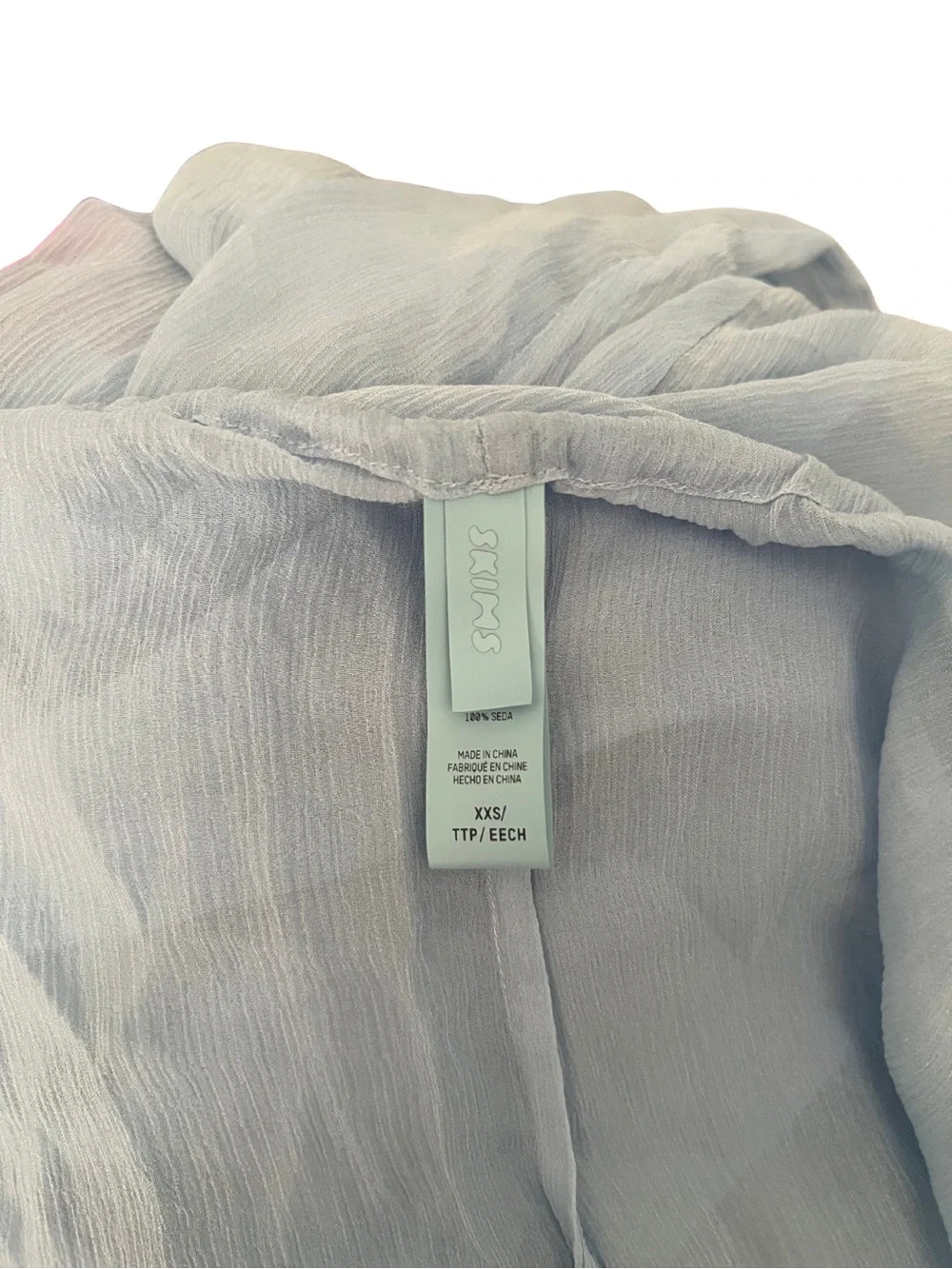 SKIMS Silk Chiffon Pale Blue Sheer Beach Cover-Up Pants